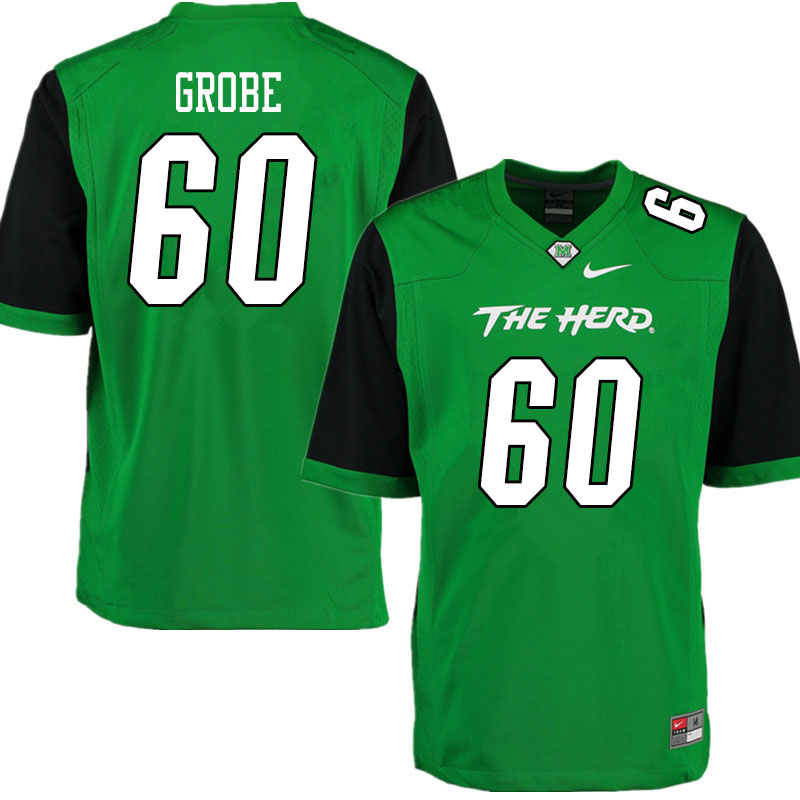 Men #60 Cameron Grobe Marshall Thundering Herd College Football Jerseys Sale-Gren